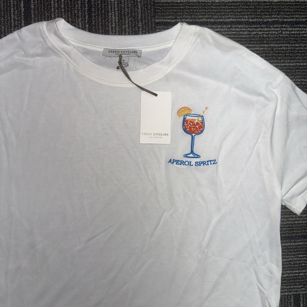 🍊 Green Envelope Aperol Spritz Graphic‎ Tee – Rome Italy  Medium - Picture 2 of 4